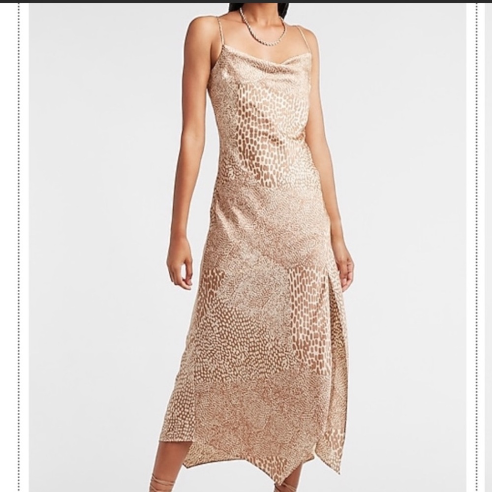 Express leopard print slip dress